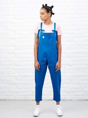 LUCY & YAK Original Blue Organic Cotton Canvas Overalls Dungarees, Size 4